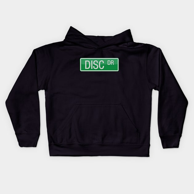 Disc Drive Road Sign Kids Hoodie by reapolo